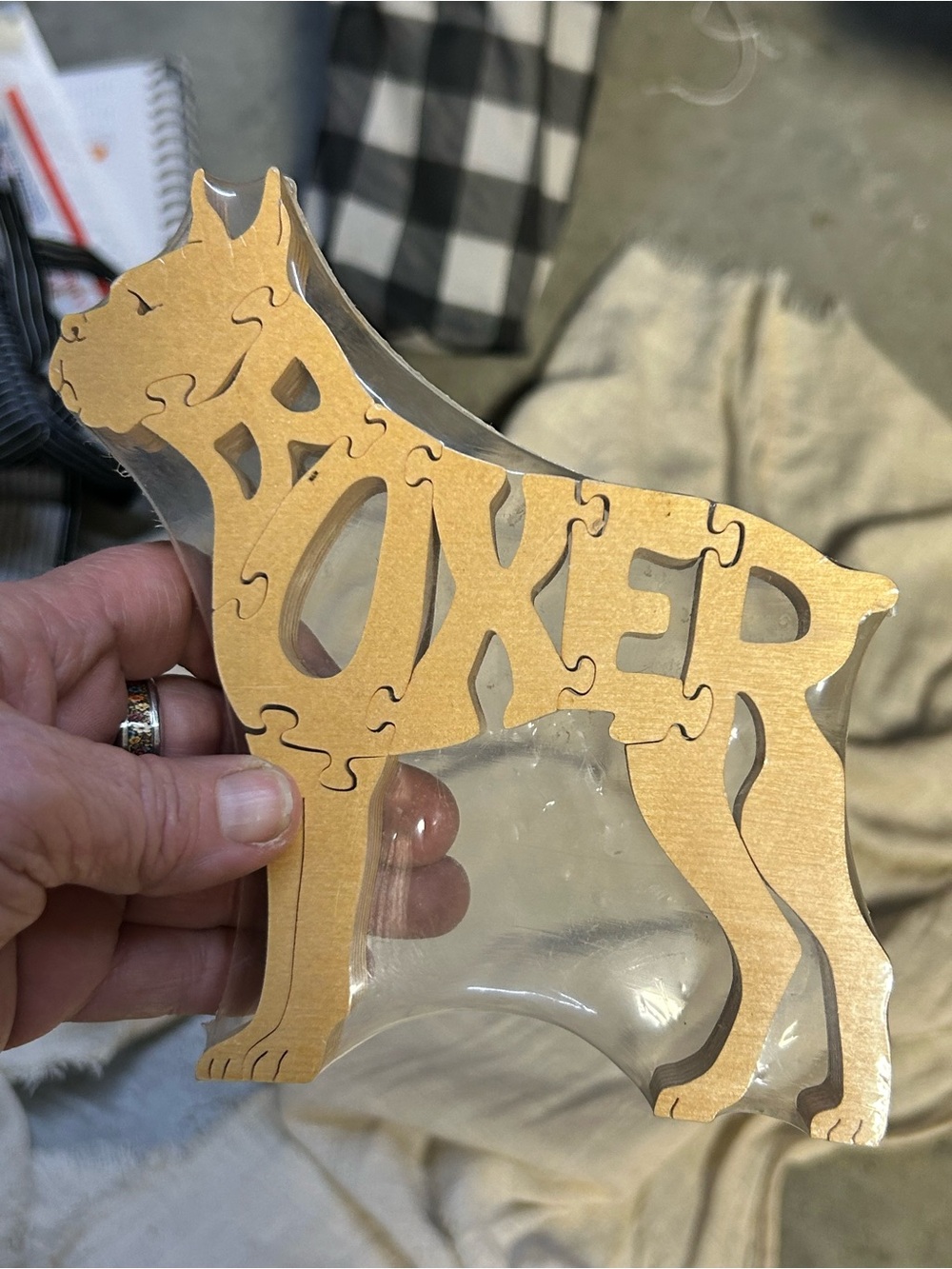 Free w bundle Wooden 3D Word Boxer Dog Puzzle
